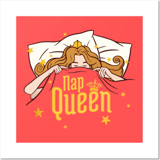 Nap Queen Funny Quote - Cute Sleeping Girl Artwork Posters and Art